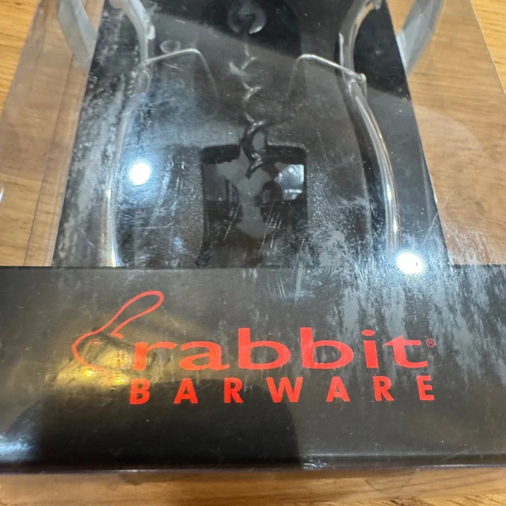 Rabbit Barware Wing Corkscrew with Non-Stick Spiral Metrokane W4041 Black Chrome